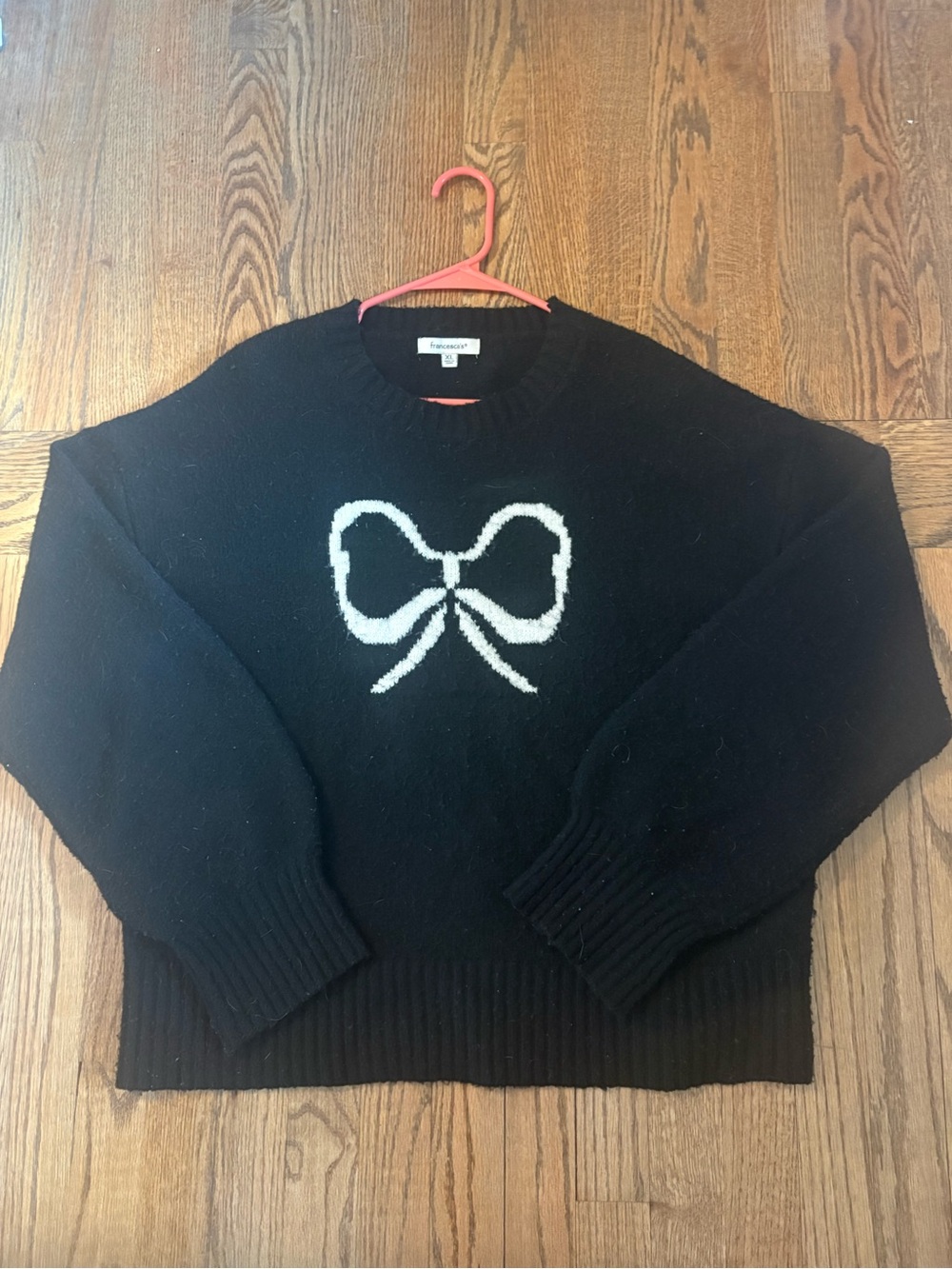 Bow Wool-Blend Black Sweater